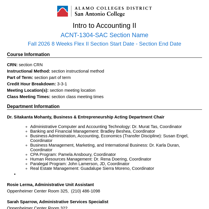 Simple Syllabus