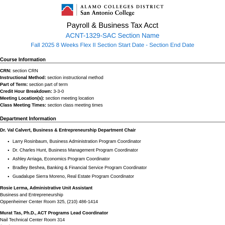 Simple Syllabus